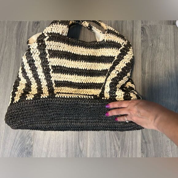 Billlabong Black and Cream Striped Tote Bag - Picture 4 of 5